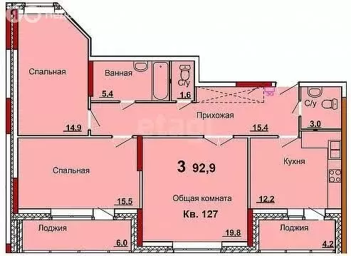 3-комнатная квартира: село Осиновая Гора, микрорайон Левобережный, ... - Фото 1