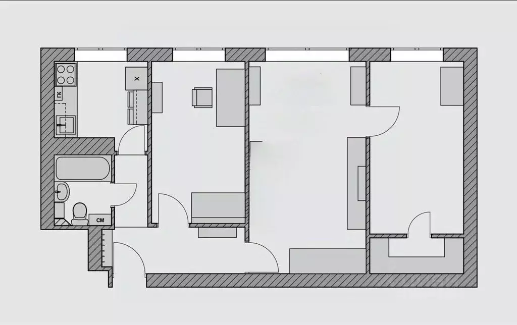 3-к кв. Челябинская область, Челябинск ул. Островского, 23А (56.0 м) - Фото 2