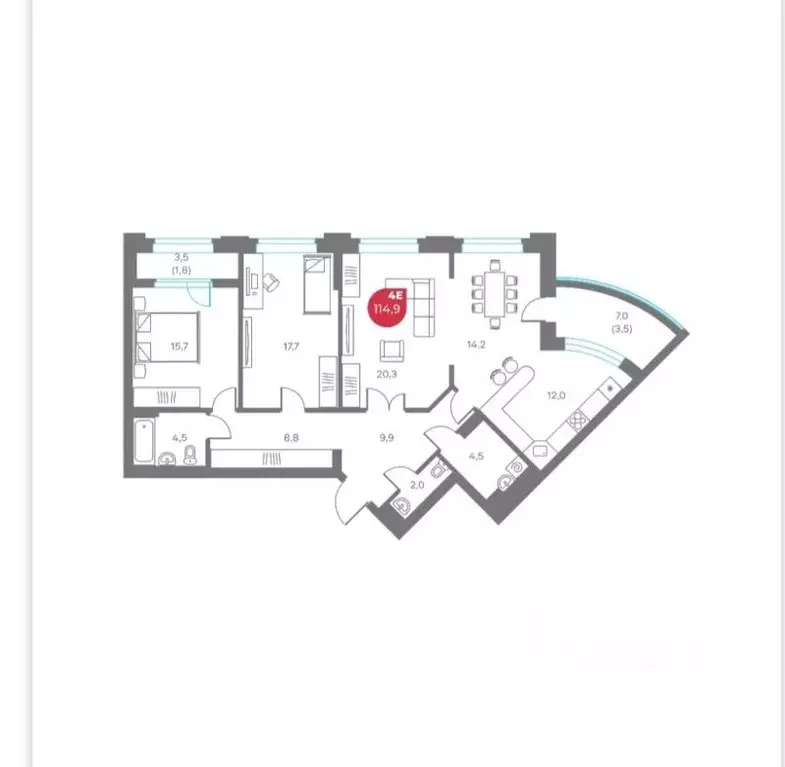 4-к кв. Пермский край, Пермь Советская ул., 16А (115.0 м) - Фото 1