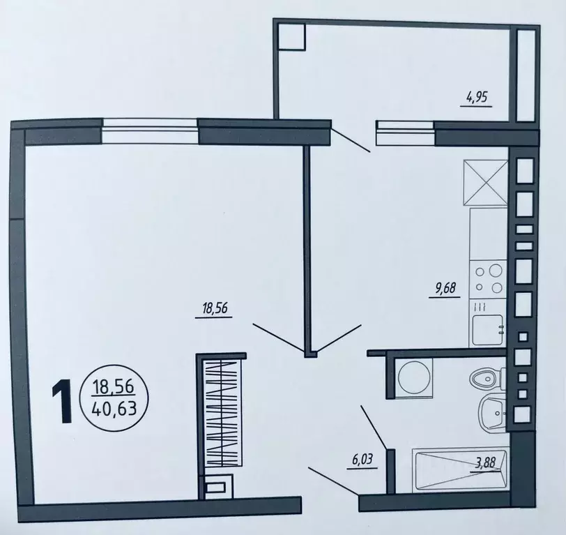 1-к кв. Башкортостан, Уфа ул. Минигали Губайдуллина, 17/3 (40.66 м) - Фото 2