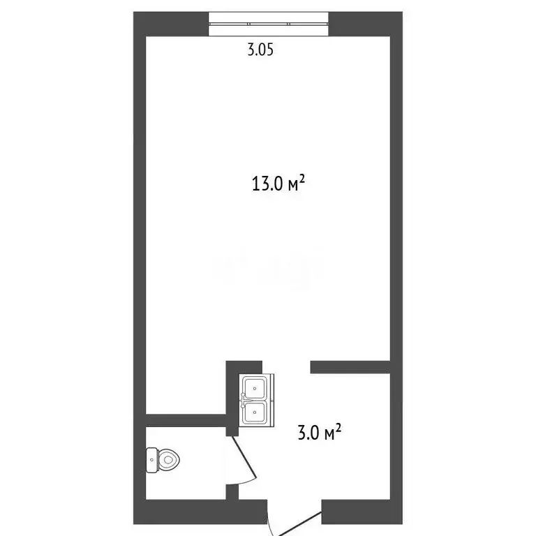 1к в -комнатной квартире (13 м) - Фото 1