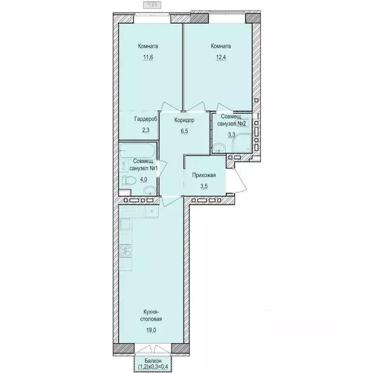 2-к кв. Удмуртия, Завьяловский район, с. Первомайский Санвилл жилой ... - Фото 1