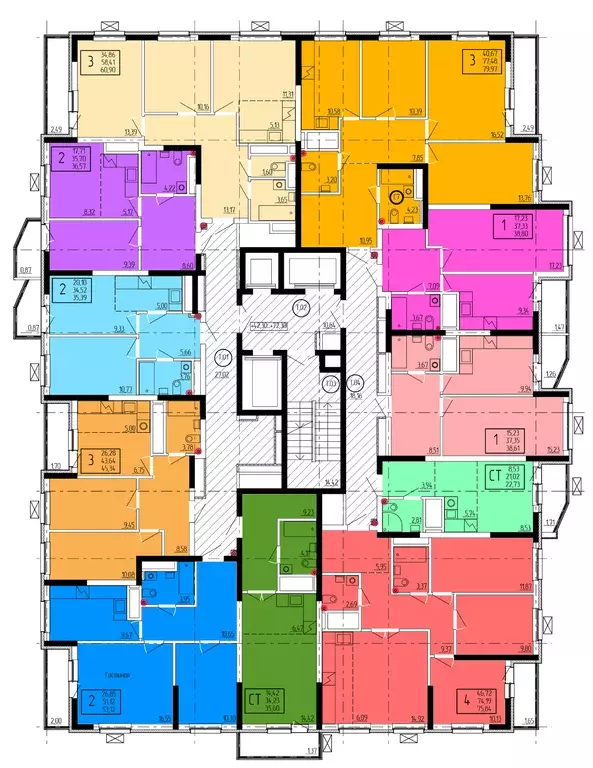 3-к квартира, 45.34 м - Фото 1