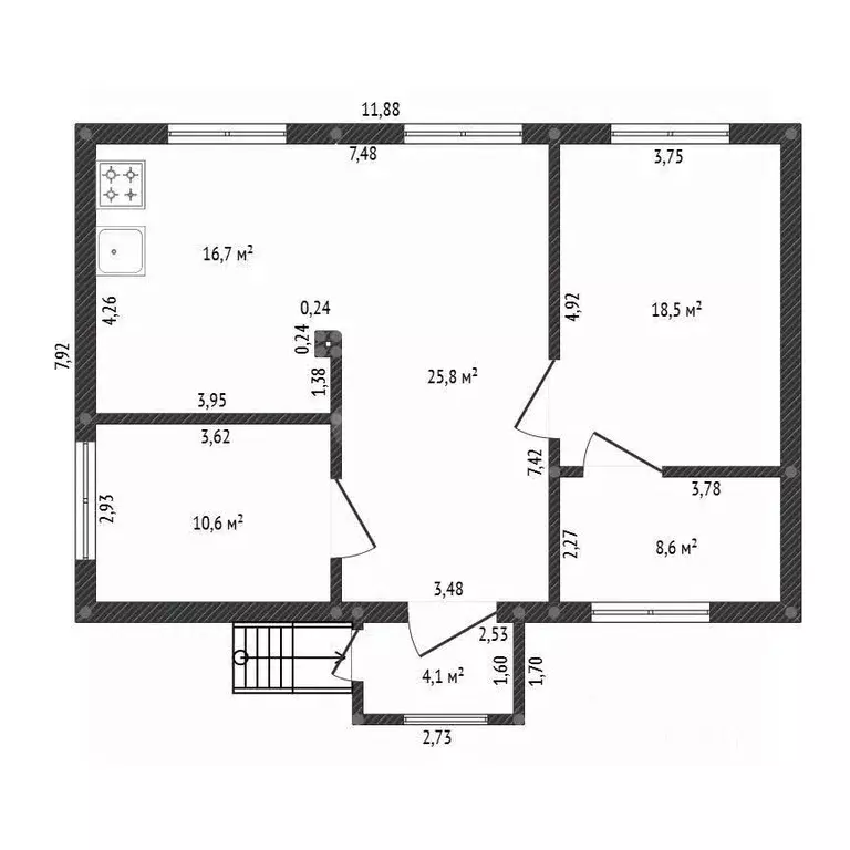 Дом в Башкортостан, Уфа Максимовка мкр, ул. Чехова, 100 (80 м) - Фото 1