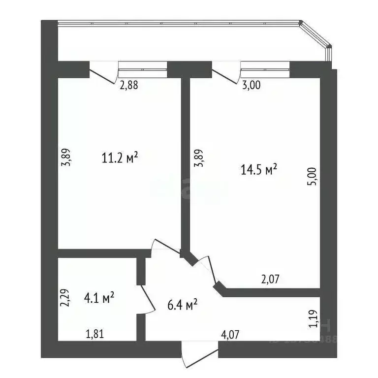 1-к кв. Амурская область, Благовещенск ул. Василенко, 14/2 (36.2 м) - Фото 1