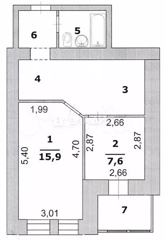 2-к. квартира, 45 м, 8/14 эт. - Фото 1