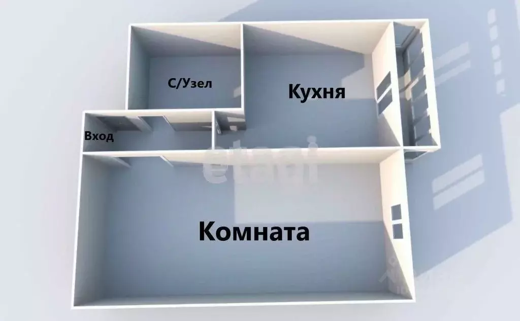 1-к кв. Сахалинская область, Южно-Сахалинск Большая Елань п/р, пер. ... - Фото 2
