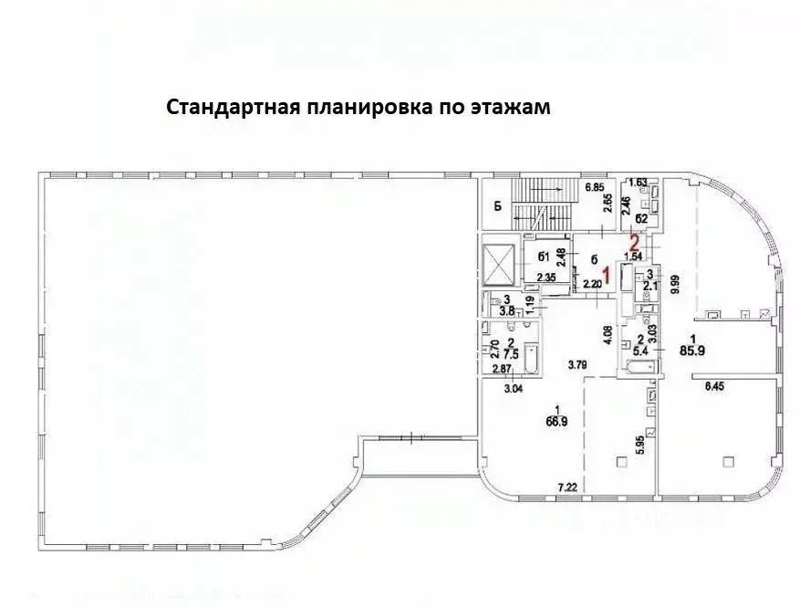 Офис в Москва 2-я Брестская ул., 19/18с2 (1330 м) - Фото 1