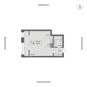 1-к кв. Новосибирская область, Новосибирск Аэропорт мкр,  (34.51 м) - Фото 0