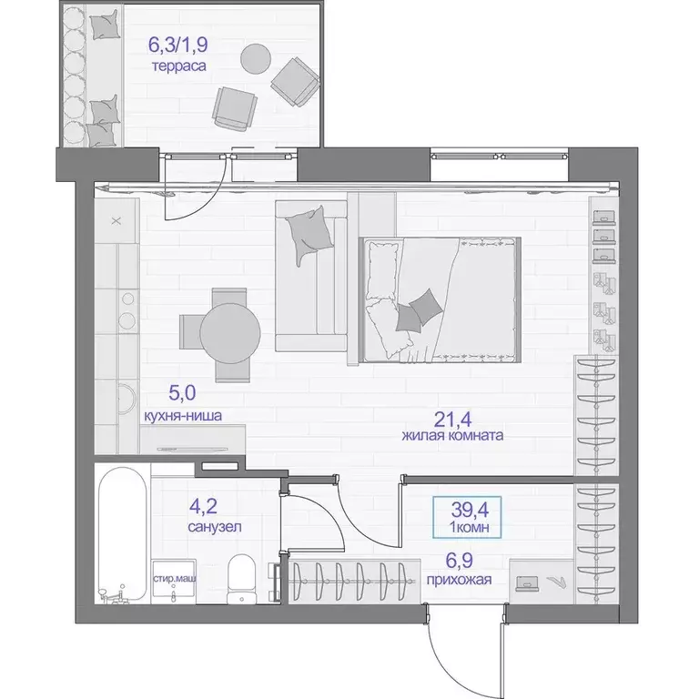 Продаётся квартира-студия, 39.4 м - Фото 1