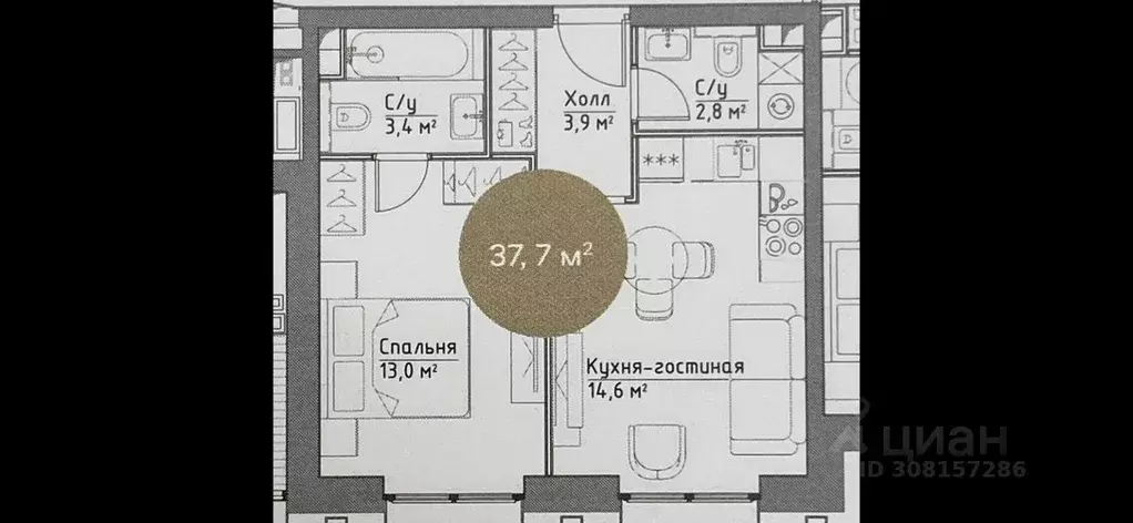 1-к кв. Москва Дубининская ул., 59к7 (37.7 м) - Фото 0