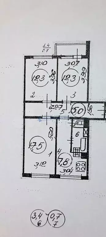 3-к. квартира, 69 м, 8/9 эт. - Фото 0