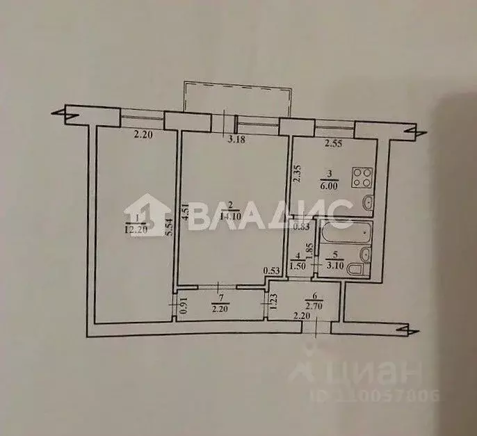 2-к кв. Волгоградская область, Волгоград ул. 64-й Армии, 115 (41.8 м) - Фото 2