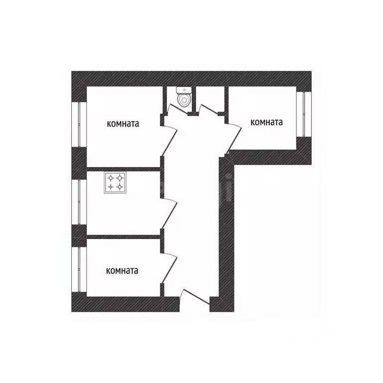 3-к кв. Ленинградская область, Волхов Авиационная ул., 11 (66.3 м) - Фото 1
