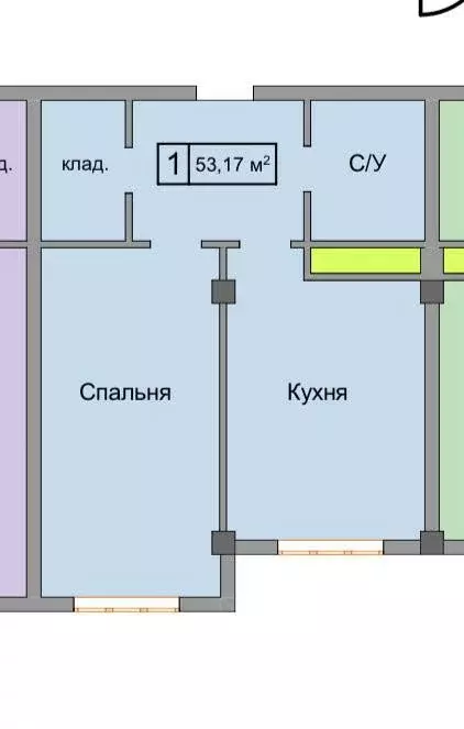 1-комнатная квартира: Баксан, Эльбрусская улица, 1/1 (53.17 м) - Фото 0