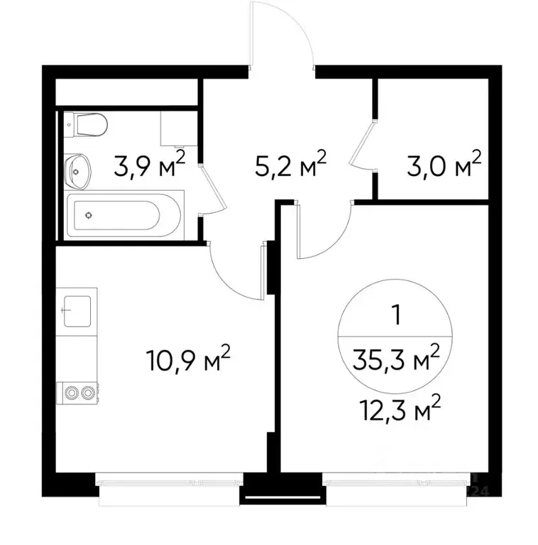 1-к кв. Москва Переделкино Ближнее мкр, 18-й кв-л,  (35.3 м) - Фото 0