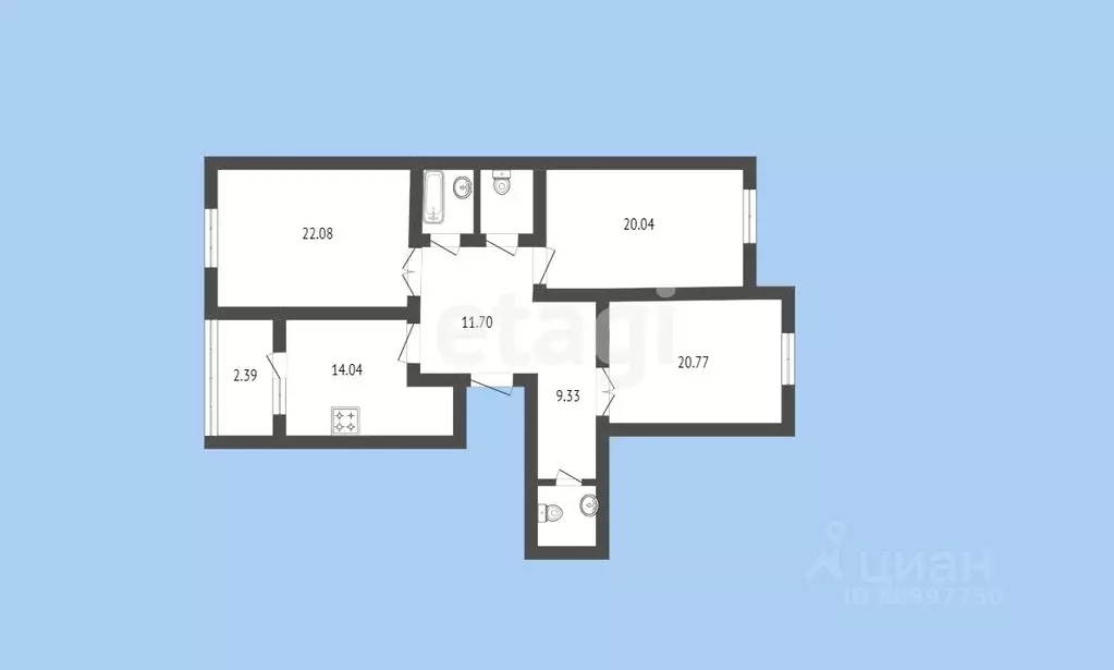 3-к кв. Карачаево-Черкесия, Черкесск ул. Космонавтов, 43Г (109.3 м) - Фото 0