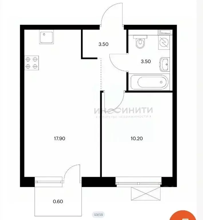 1-к кв. Москва просп. Магеллана, 33 (35.1 м) - Фото 2