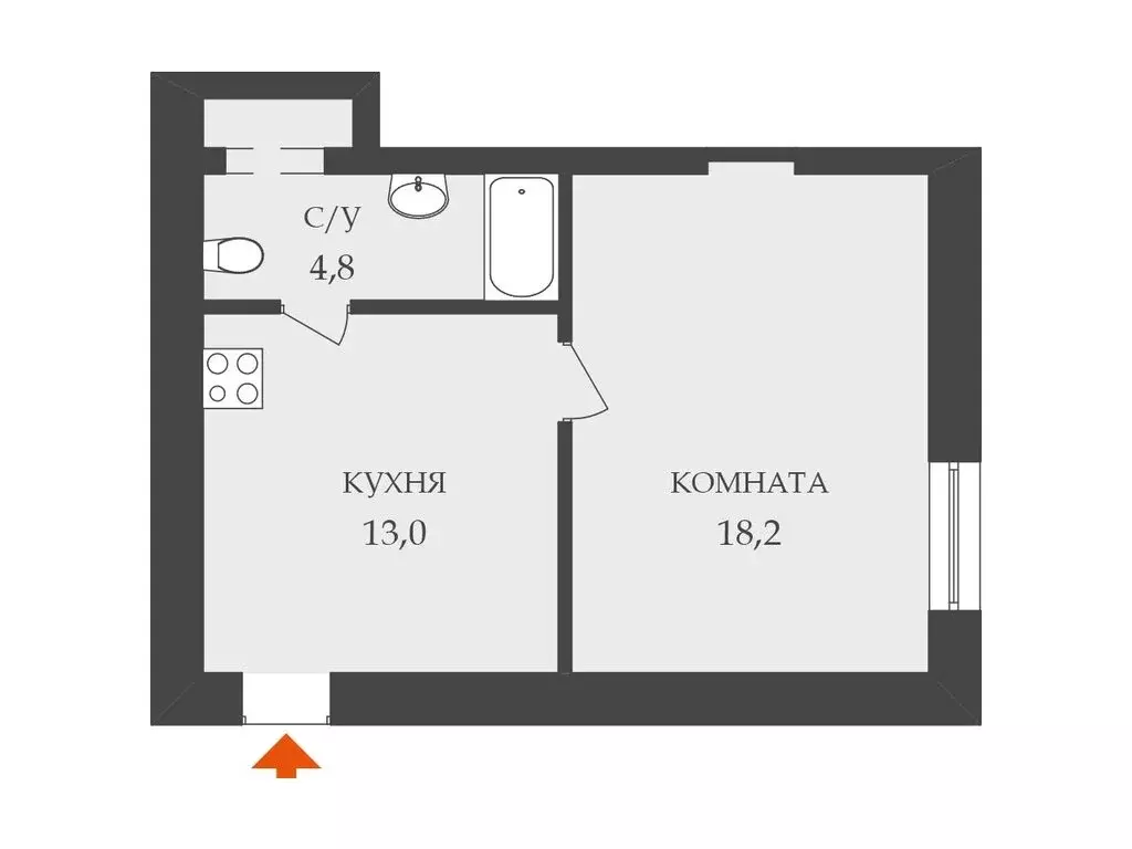 1-комнатная квартира: Санкт-Петербург, улица Степана Разина, 13 (36 м) - Фото 2