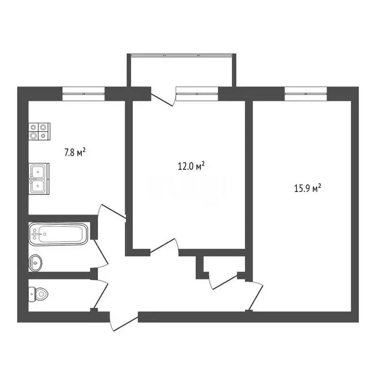 2-комнатная квартира: Челябинск, улица Масленникова, 13 (47.5 м) - Фото 0