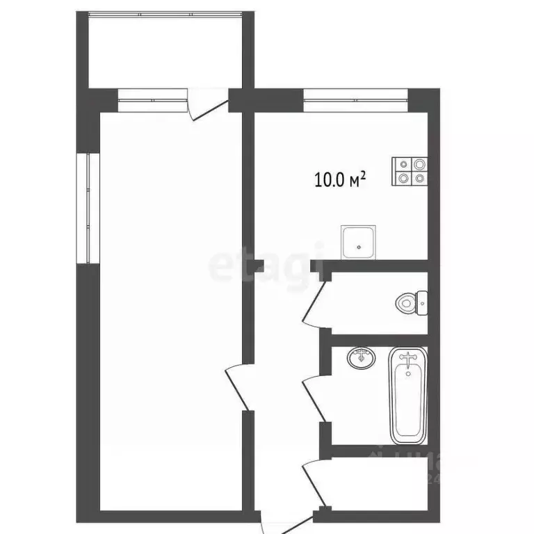 1-к кв. Московская область, Воскресенск ул. Зелинского, 30/12 (35.4 м) - Фото 2