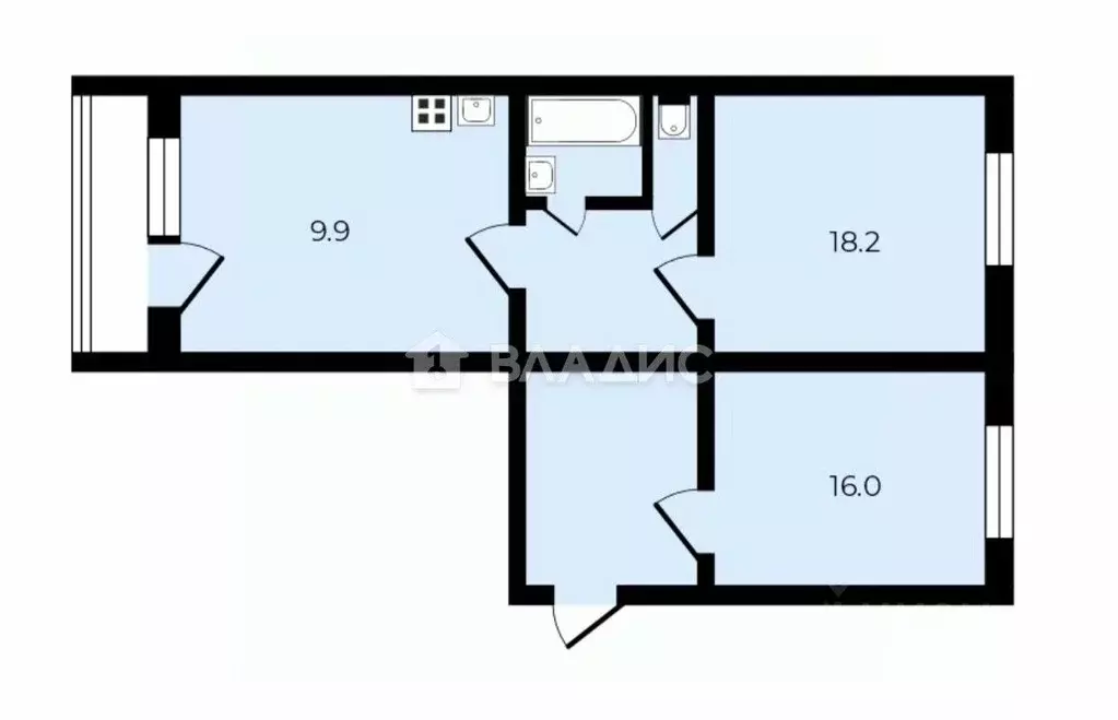 2-к кв. Владимирская область, Собинский муниципальный округ, д. ... - Фото 2
