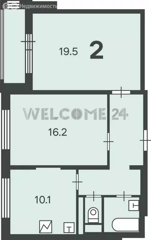 2-комнатная квартира: Москва, район Троицк, Кварцевая улица, 2к3 (59.2 ... - Фото 2