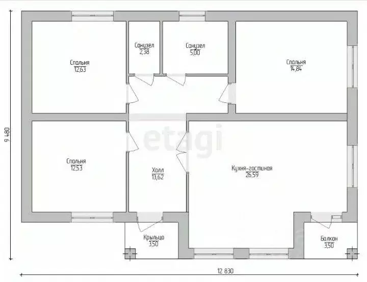 Дом в Калужская область, Калуга Московская ул., 371Ж (105 м) - Фото 2