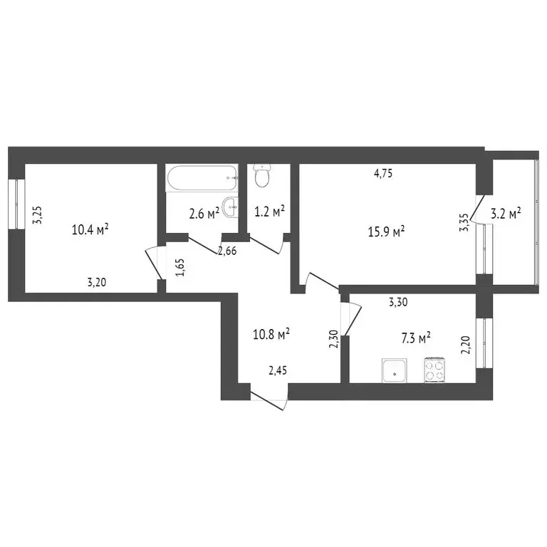 2-комнатная квартира: Заводоуковск, улица Мелиораторов, 8 (49.3 м) - Фото 1