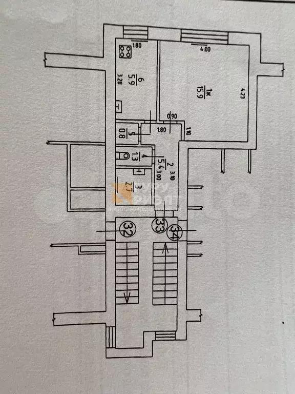 1-к. квартира, 32 м, 2/5 эт. - Фото 0