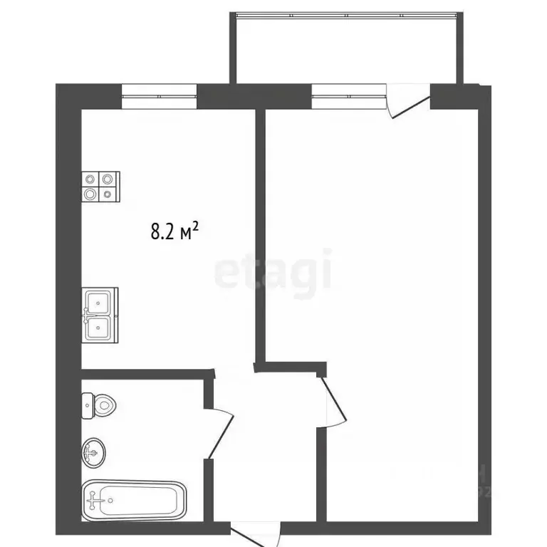 1-к кв. Вологодская область, Вологда ул. Ломоносова, 1к2 (35.0 м) - Фото 2