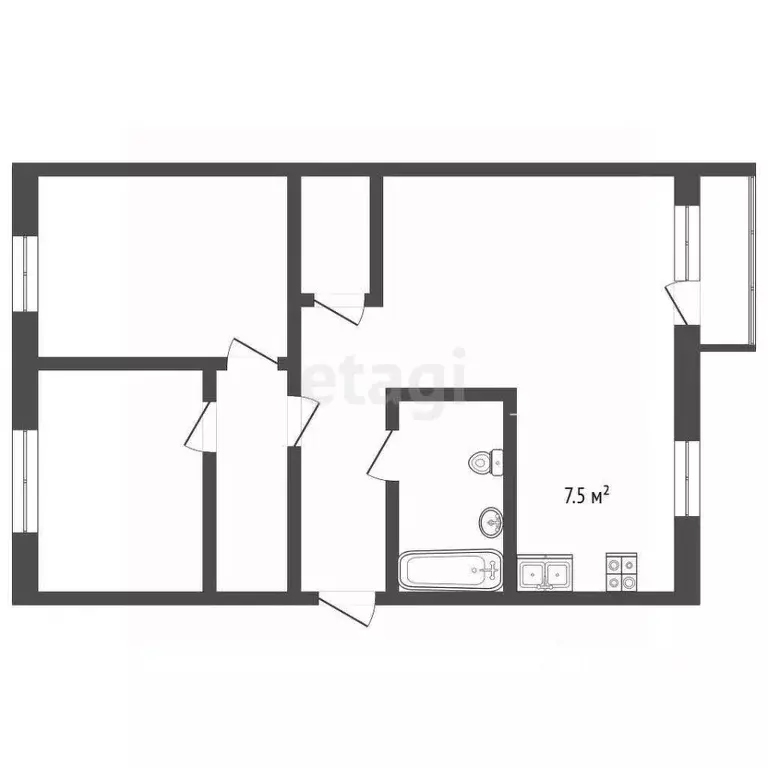 2-к кв. Ростовская область, Таганрог ул. Бабушкина, 54Б (61.6 м) - Фото 1