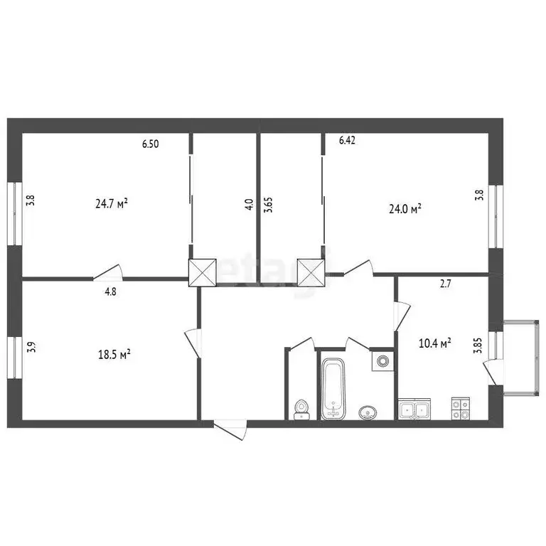3-комнатная квартира: Челябинск, улица Дегтярёва, 55 (97.4 м) - Фото 1
