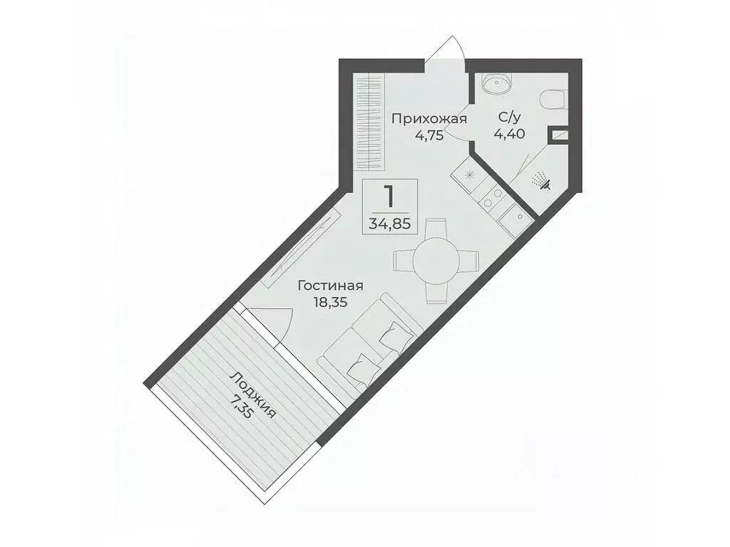 Студия Крым, Сакский район, с. Лесновка  (34.85 м) - Фото 0