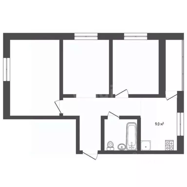 3-к кв. Забайкальский край, Чита ул. Ленина, 151к1 (73.5 м) - Фото 2