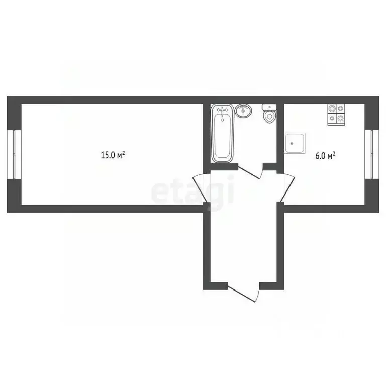 1-к кв. Вологодская область, Великий Устюг ул. Хабарова, 19А (26.9 м) - Фото 2