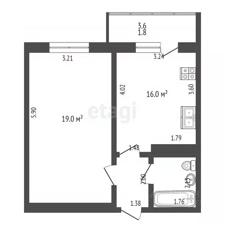 1-к кв. Оренбургская область, Оренбург ул. Юркина, 10 (39.7 м) - Фото 1