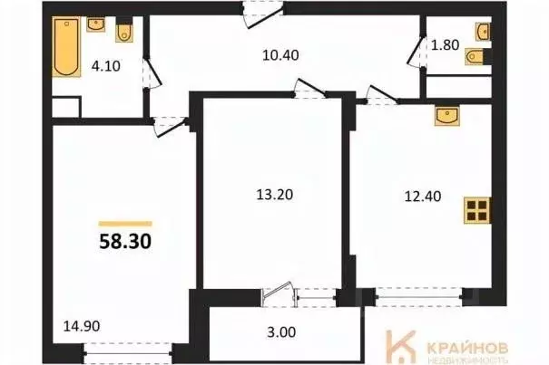 2-к кв. Воронежская область, Воронеж бул. Содружества, 1 (58.3 м) - Фото 0