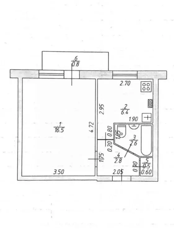 1-к кв. Татарстан, Казань Волгоградская ул., 6 (29.0 м) - Фото 2