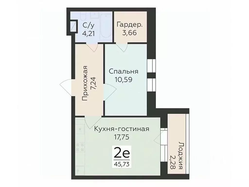 2-к кв. Воронежская область, Воронеж ул. Матросова (45.73 м) - Фото 0