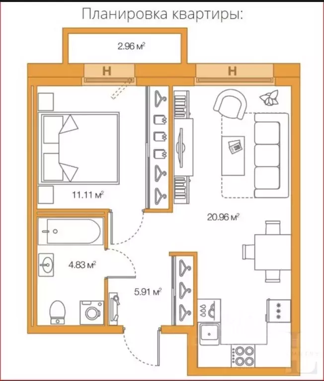 1-к кв. Санкт-Петербург Комендантский просп., 58к1 (42.8 м) - Фото 2