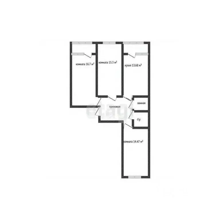 3-к кв. Краснодарский край, Краснодар ул. Имени Снесарева, 17/1к1 ... - Фото 1