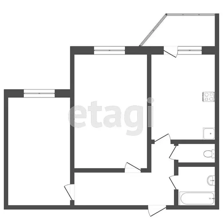 2-комнатная квартира: Тюмень, Арктическая улица, 7 (50.4 м) - Фото 1
