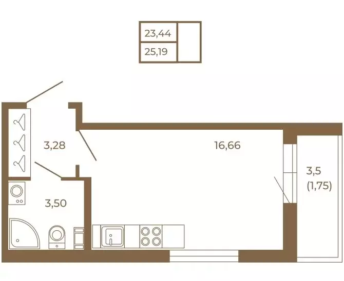 Квартира-студия: Сертолово, ЖК Новая История (25.19 м) - Фото 1