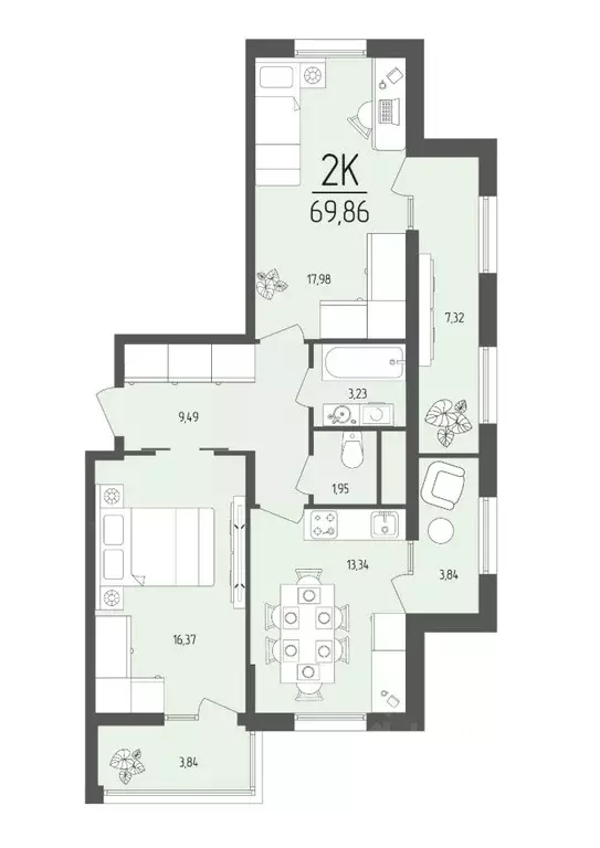 2-к кв. Крым, Евпатория ул. Крупской, 11А (69.86 м) - Фото 1