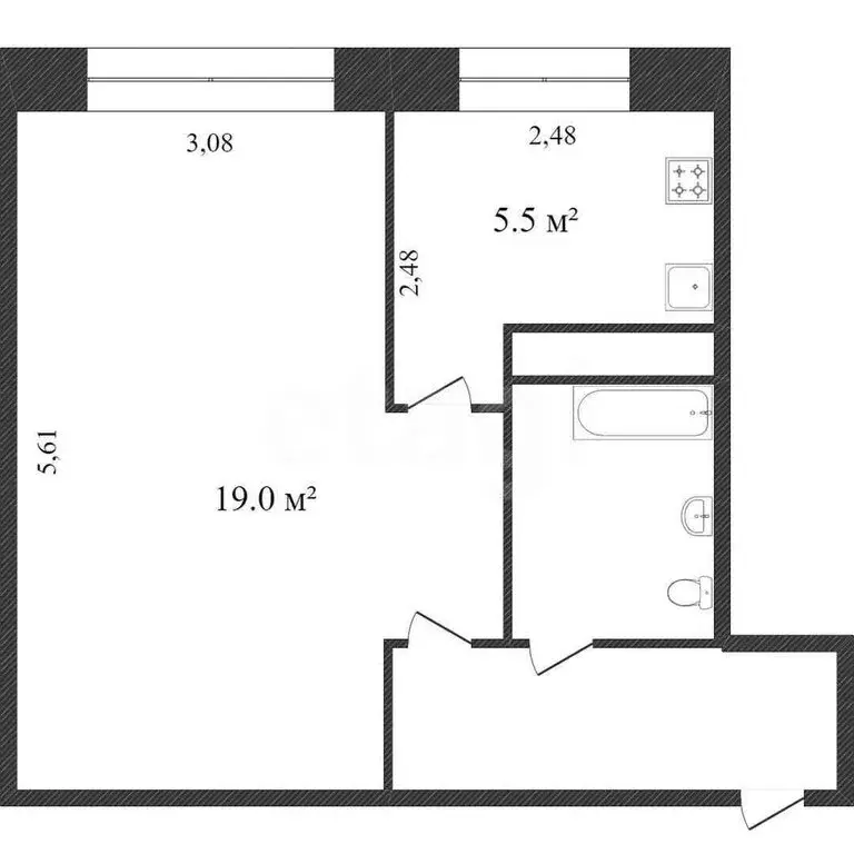 1-комнатная квартира: Воронеж, улица Юлюса Янониса, 16 (33 м) - Фото 1