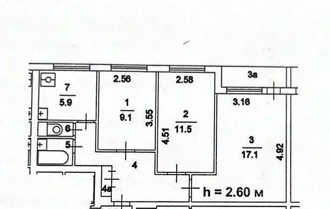 3-к кв. Москва Черноморский бул., 4 (56.0 м) - Фото 1