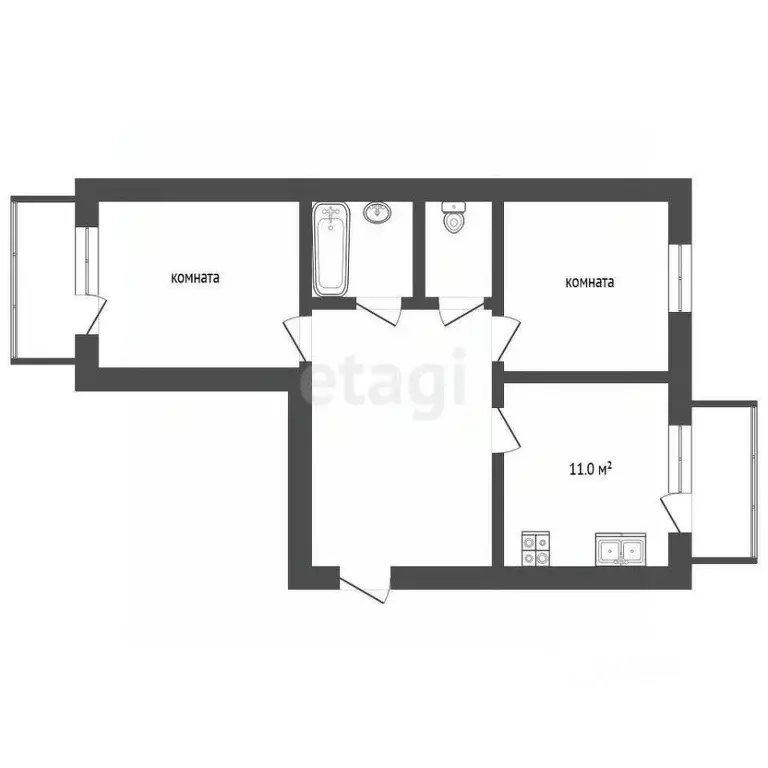 2-к кв. Ярославская область, Ярославль ул. Гончарова, 30 (57.6 м) - Фото 1