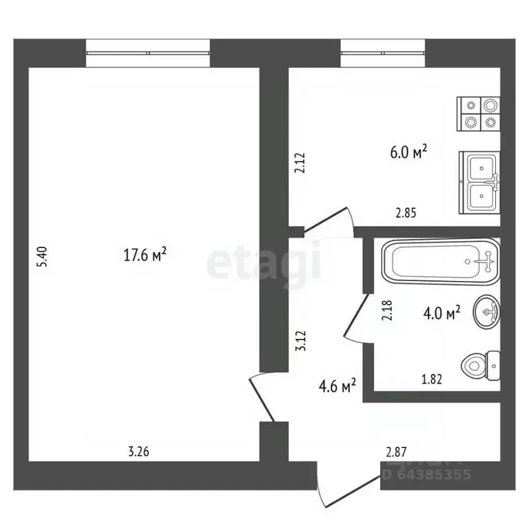 1-к кв. Алтайский край, Новоалтайск Вагоностроительная ул., 38 (32.0 ... - Фото 2