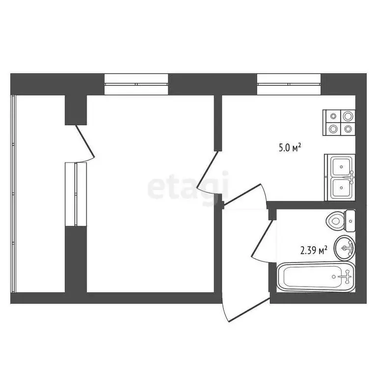 1-комнатная квартира: Рыбинск, бульвар Победы, 26 (22 м) - Фото 0